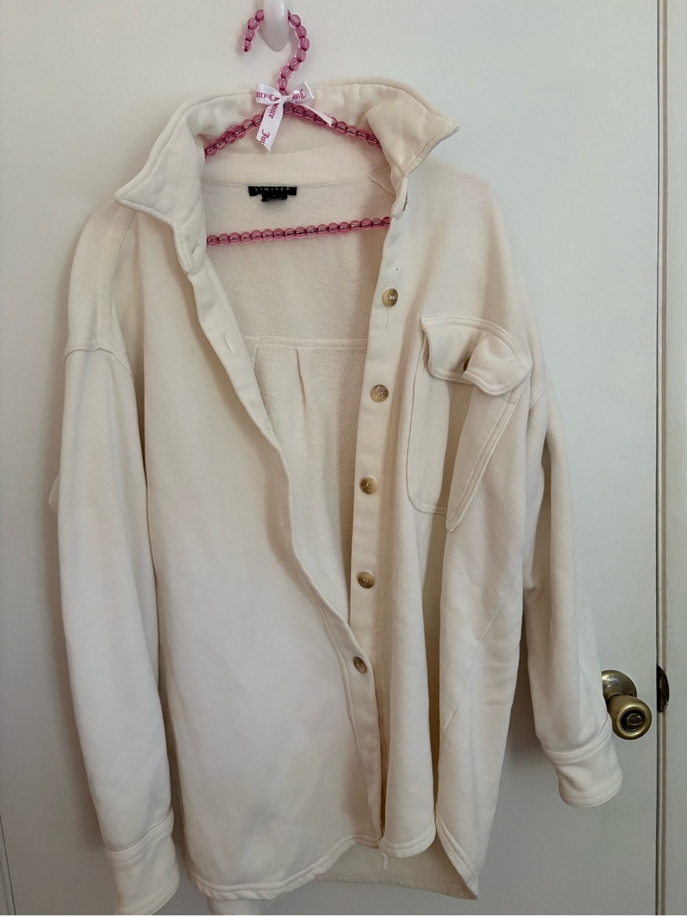 The Limited Cream Button-Up Utility Jacket